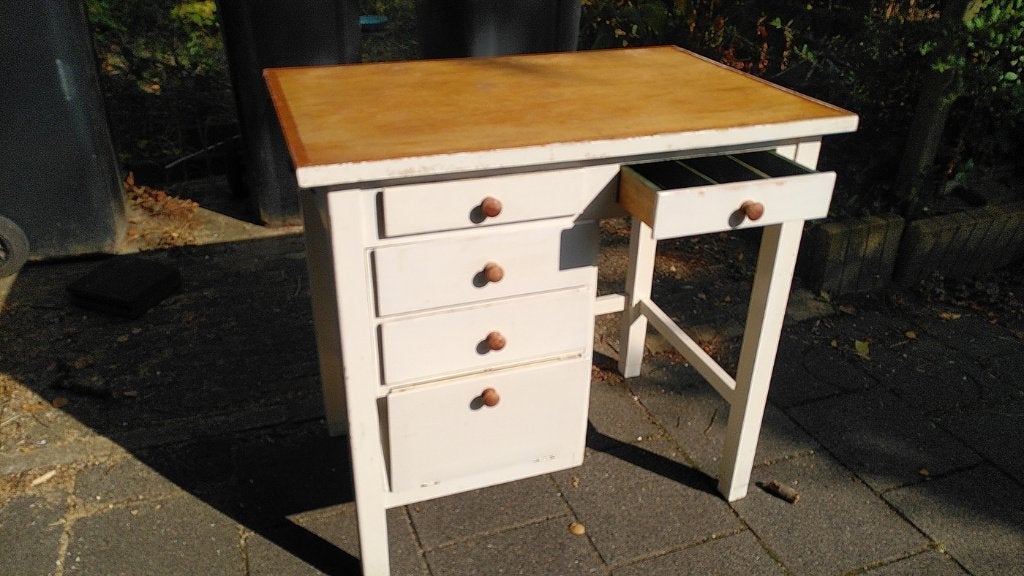 houten bureautje, Huis en Inrichting, Kasten | Ladekasten, Ophalen, 50 tot 100 cm, 3 of 4 laden, Minder dan 100 cm