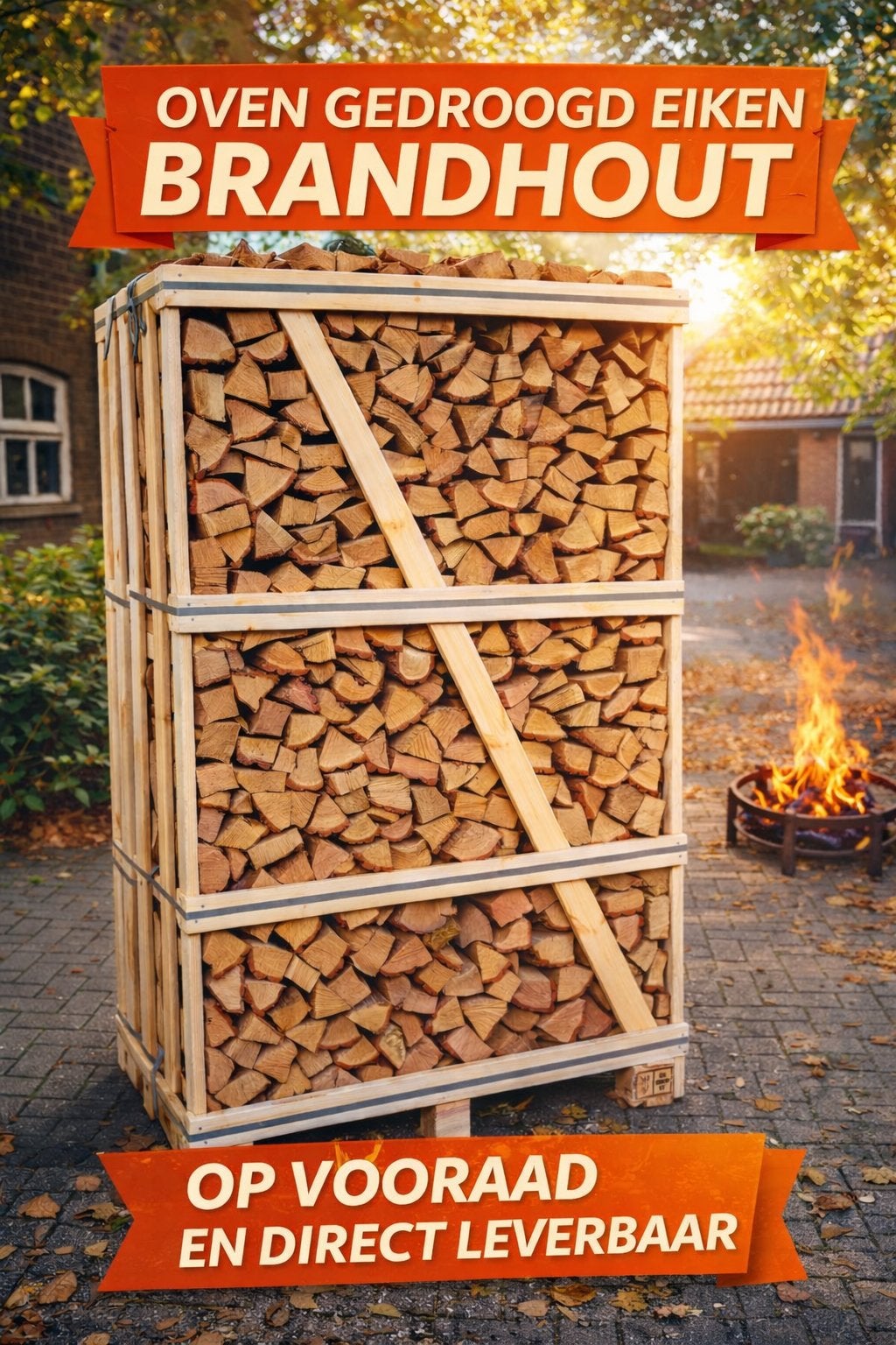 Ovengedroogd Eiken Brandhout, Tuin en Terras, Minder dan 3 m³, Ophalen, Eikenhout, Blokken