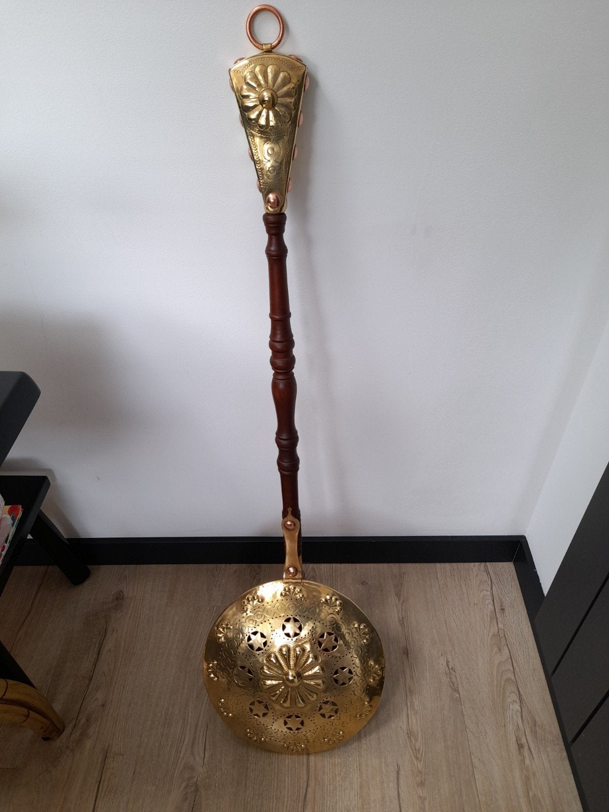Antieke Luxe  Koperen Beddenpan met Houten Handvat, Antiek en Kunst, Antiek | Koper en Brons, Ophalen of Verzenden