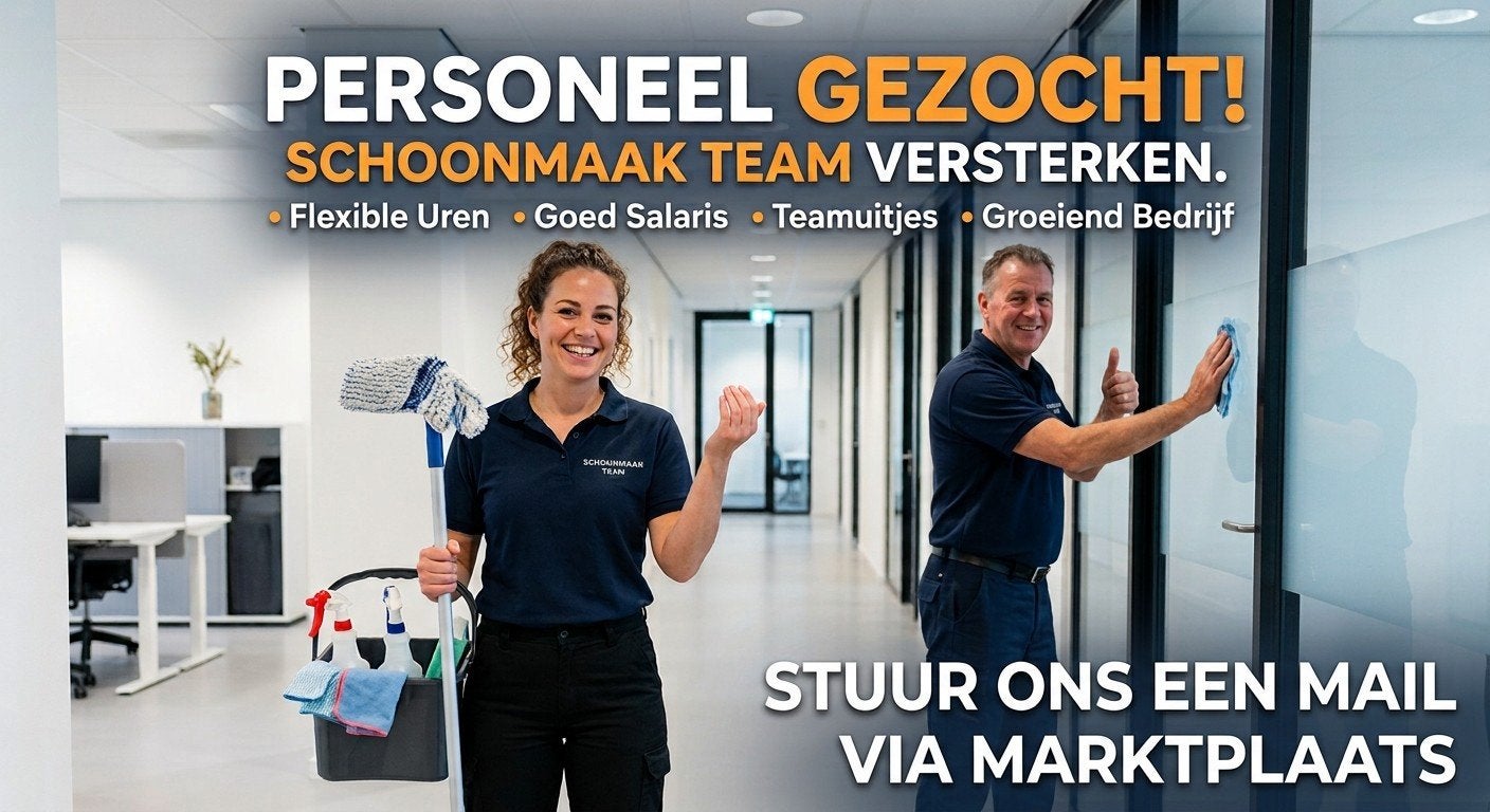 schoonmaak personeel in loondienst  gezocht