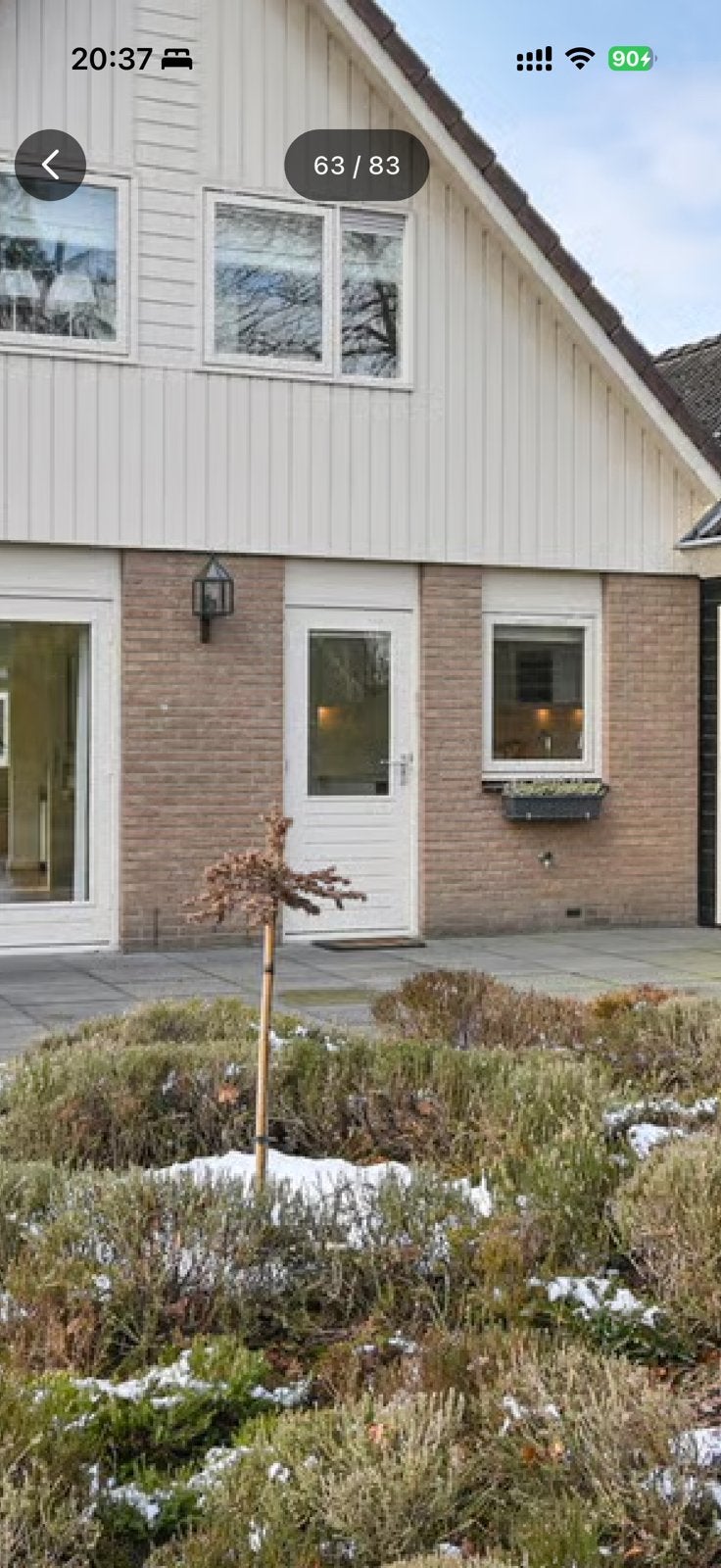 Nette houten buitendeur inclusief kozijn, Gebruikt, Deurkozijn, 150 tot 225 cm, Inclusief glas