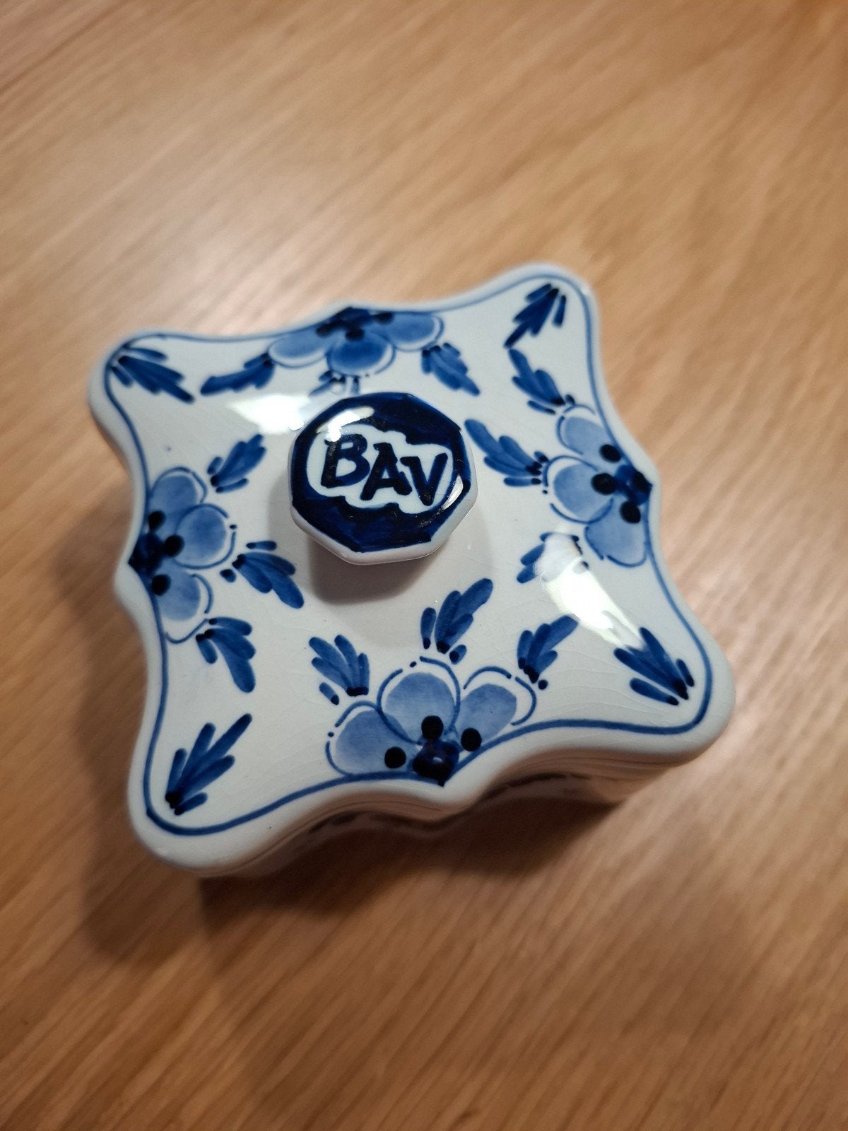Delfts blauw doosje met deksel - BAV, Ophalen of Verzenden