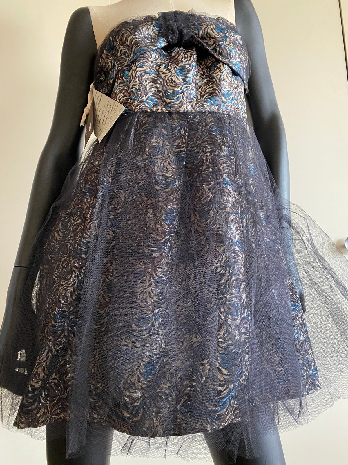 Manila Grace Street Strapless Jurk met Tule Overlay, Maat 38/40 (M), Meerkleurig, Nieuw, Ophalen of Verzenden