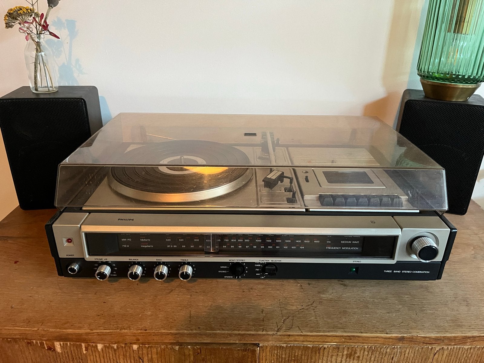 Philips Platenspeler met radio en cassettedeck (naald ontbre, Ophalen, Gebruikt, Platenspeler, Philips