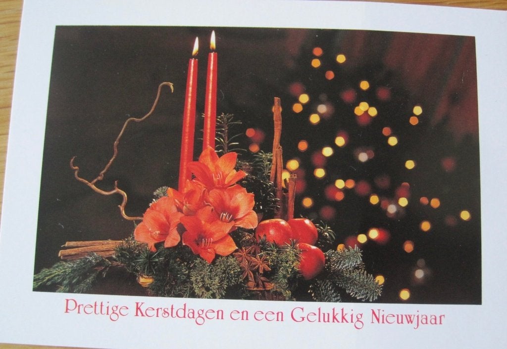 Voor het kind - kerststuk met twee rode kaarsen - 1991, Verzenden, 1980 tot heden, Ongelopen, Overige thema's