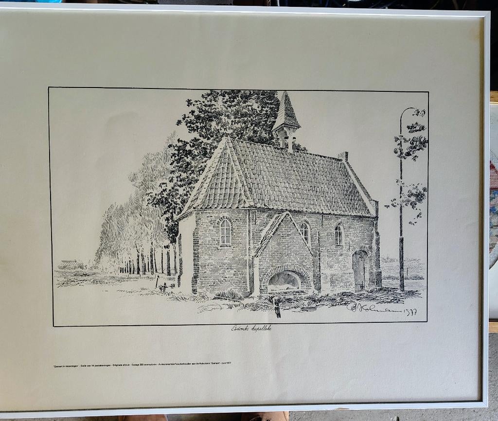 Mooi ingelijst Esdonk Kapelletje, Antiek en Kunst, Ophalen