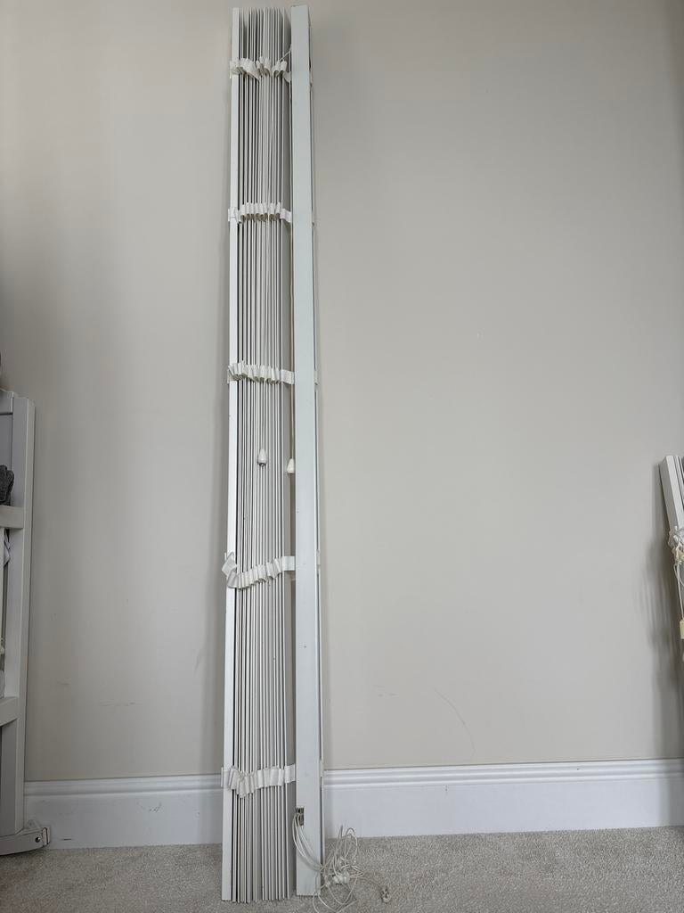 Witte houten jaloezieën 174 cm breed, Ophalen, Gebruikt, Wit