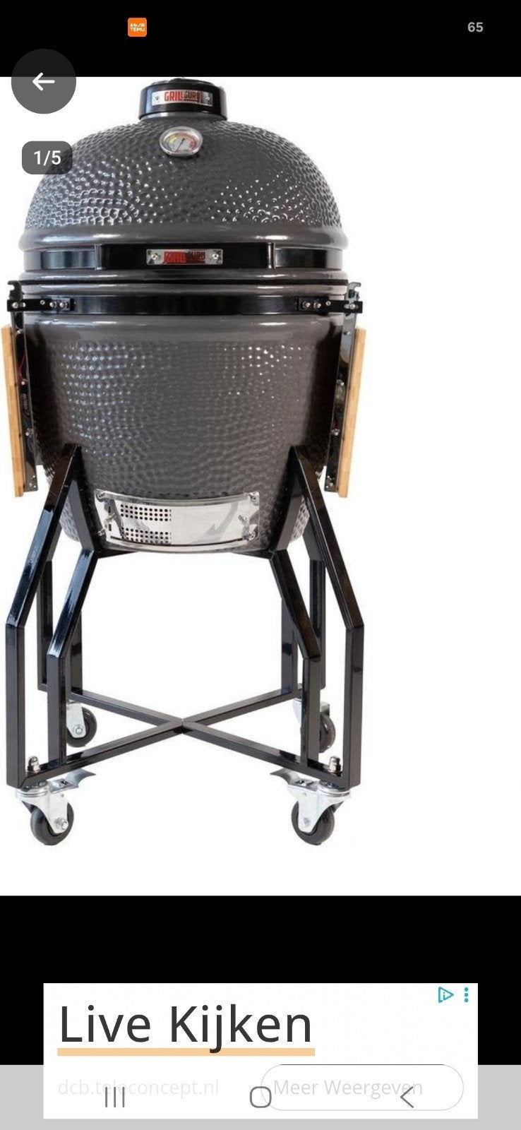 Grill Guru Large Kamado met Onderstel gevraagd, Ophalen of Verzenden, Zo goed als nieuw, Grill Guru