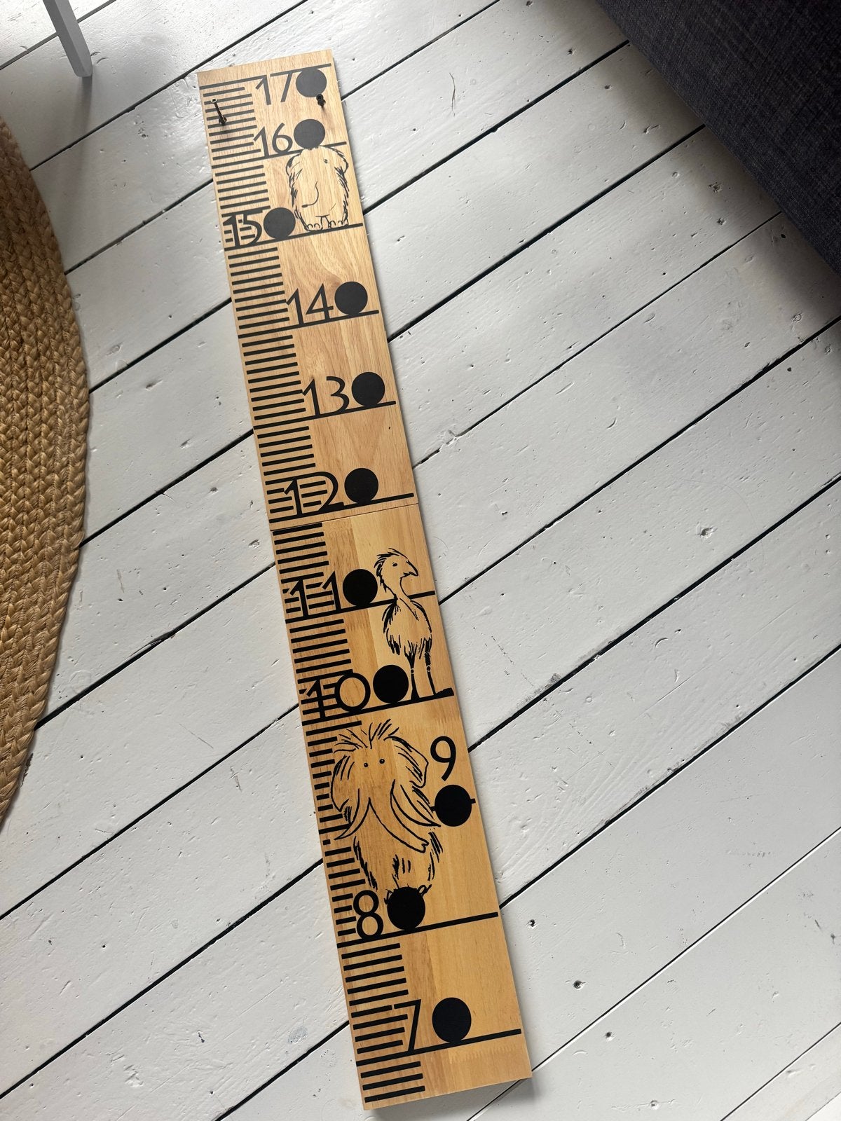 Houten meetlat kinderkamer als nieuw, Kinderen en Baby's, Overige merken, Bruin, Ophalen of Verzenden, Zo goed als nieuw