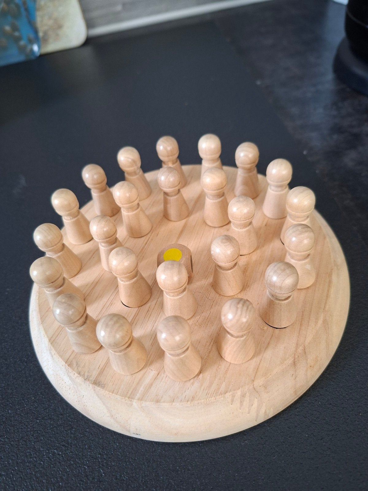 Houten memory chess bordspel solitaire ook houten speelgoed, Ophalen of Verzenden, Zo goed als nieuw