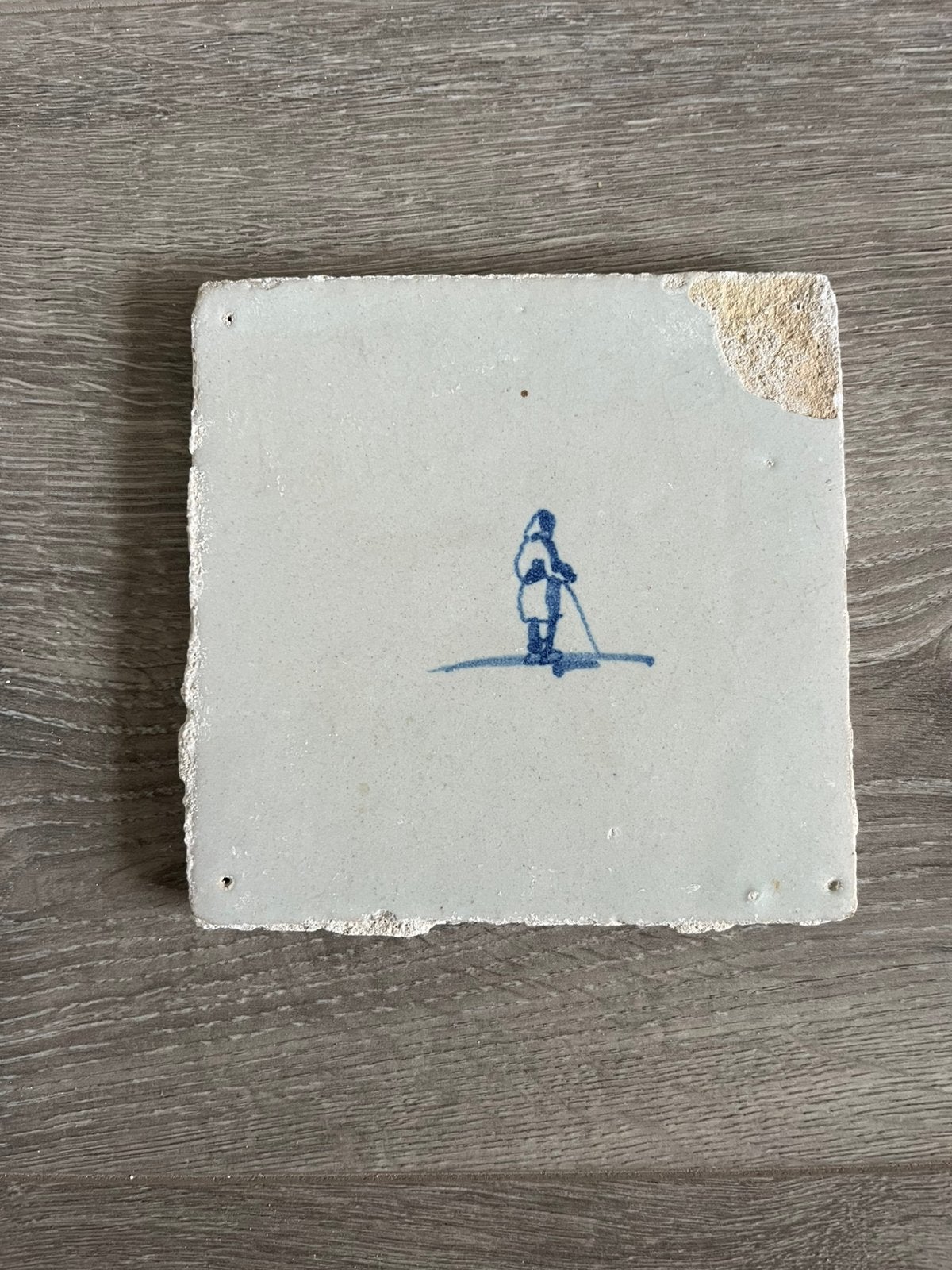 Antieke Delftse tegel Harlinger Friese witje (17e/18e eeuw), Ophalen of Verzenden