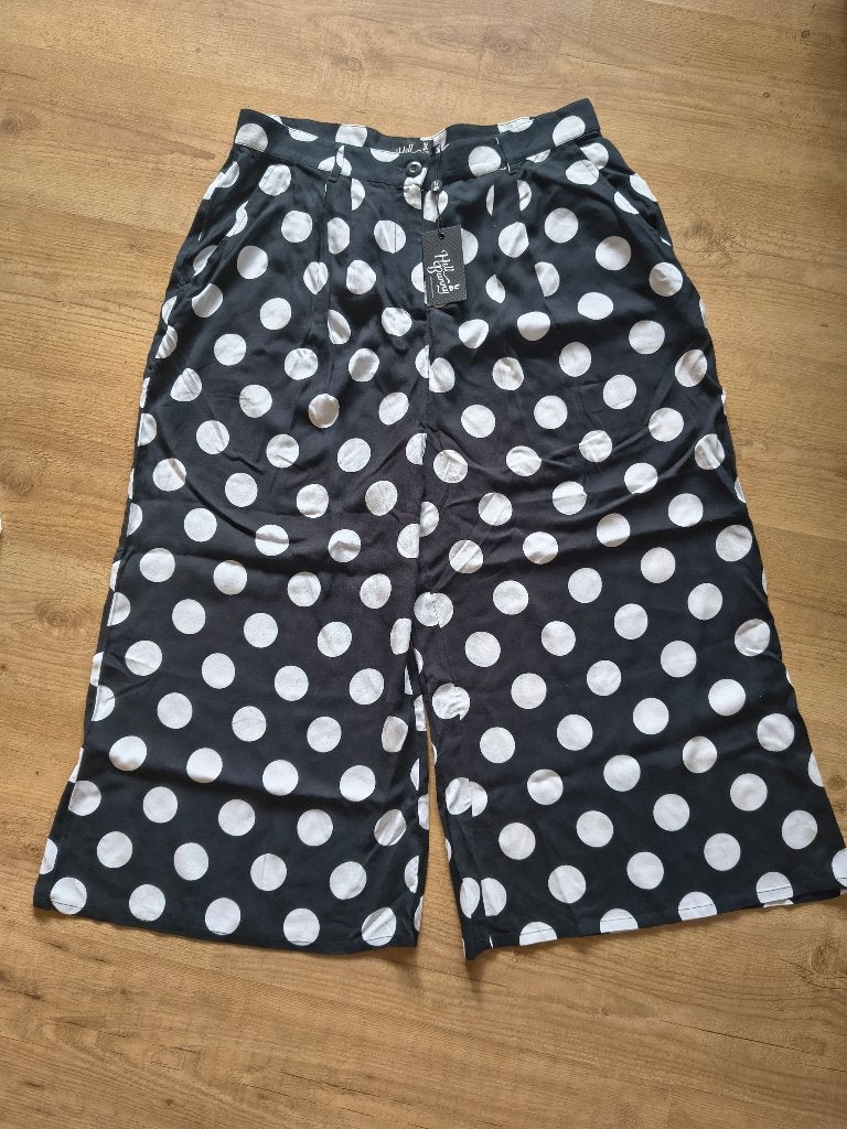Zomerbroek Hell Bunny polkadot, Zwart, Maat 46/48 (XL) of groter, Nieuw, Ophalen of Verzenden