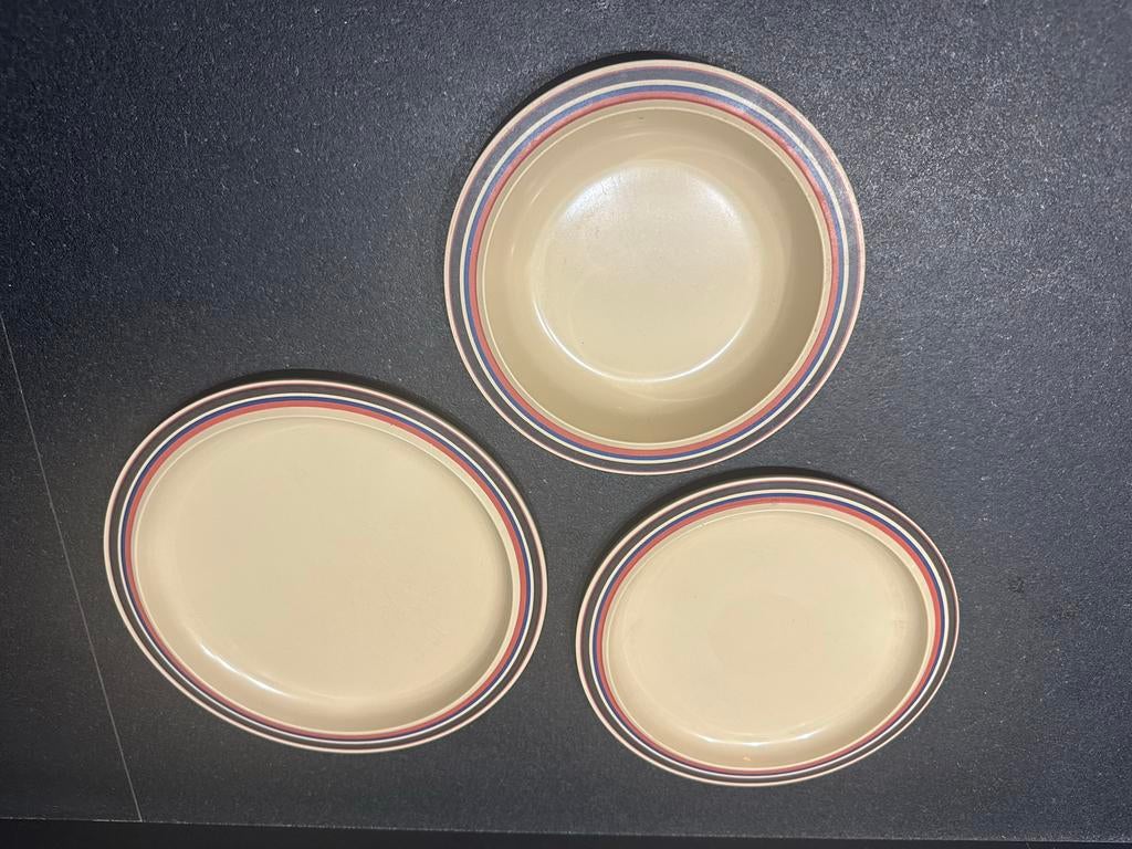 Stevig (vintage) Mepal camping servies, Caravans en Kamperen, Ophalen of Verzenden, Gebruikt