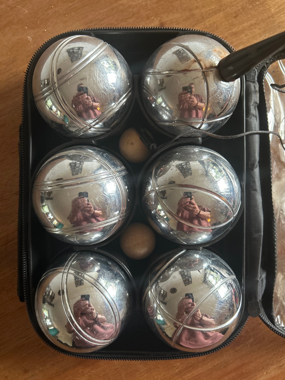 Petanque set met 6 metalen ballen en 2 butjes in tas, Sport en Fitness, Ophalen, Gebruikt