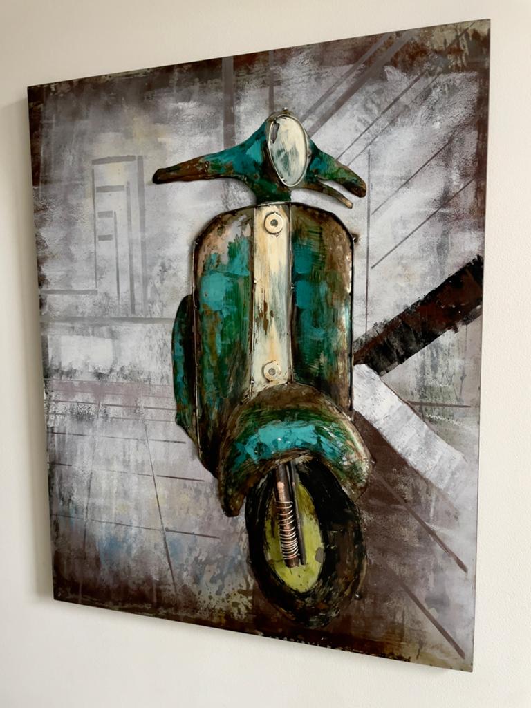 3D schilderij metaal, Ophalen