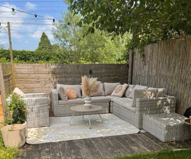 Loungeset Garden Impressions met extra stoel en poef, Tuin en Terras, Tuinsets en Loungesets, Ophalen, Gebruikt, 8 zitplaatsen