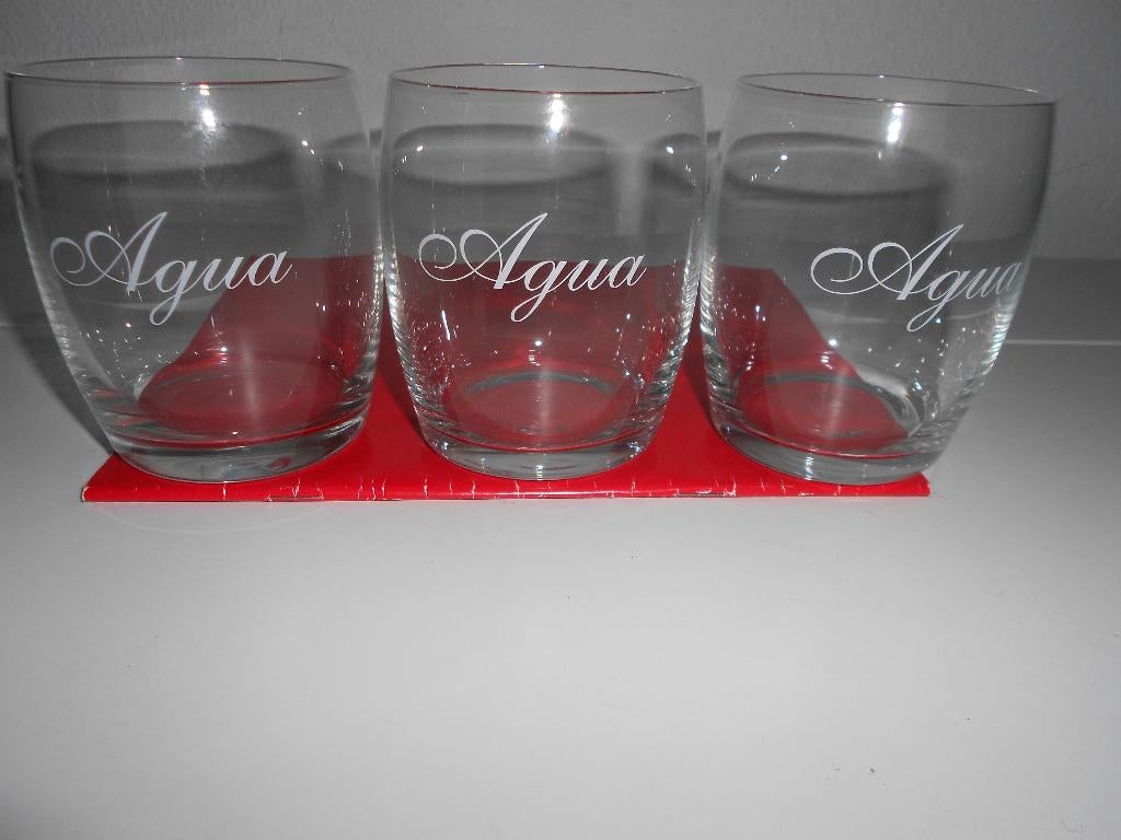 Waterglazen 3 st., Ophalen, Glas of Glazen, Nieuw, Glas