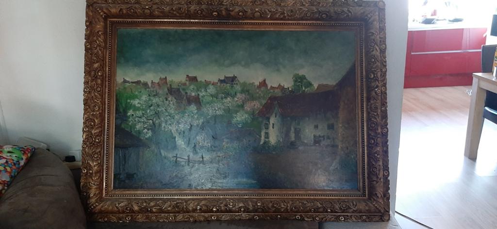 Groot schilderij 160 x 115, Antiek en Kunst, Ophalen