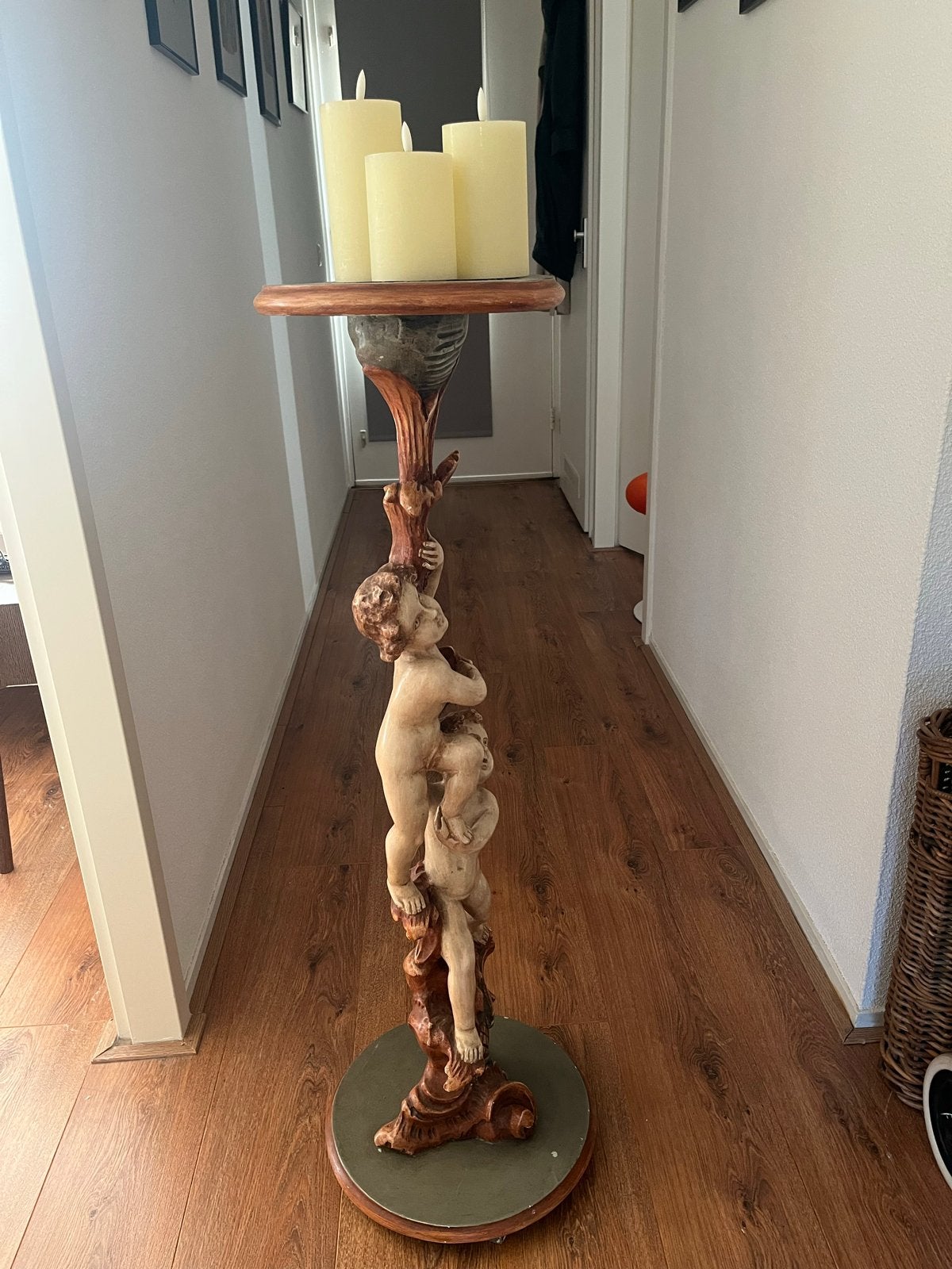 Prachtige kandelaar met cherubijnen, 1 meter hoog, Antiek en Kunst, Ophalen, Overige materialen