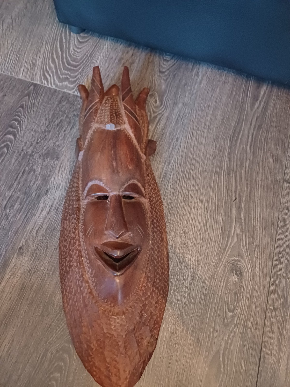Afrikaans houten masker - Handgesneden - 63cm, Hout, Bruin, Afrika, 63 cm