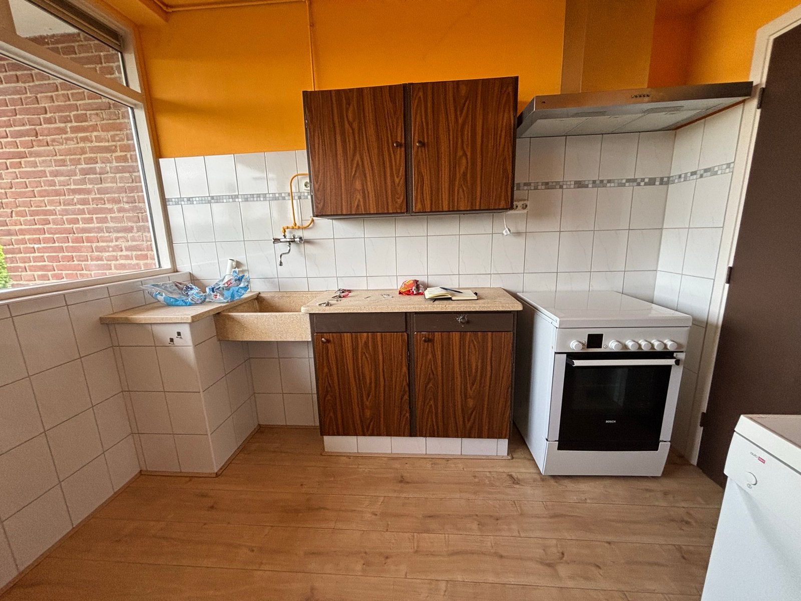 Bruynzeel keuken met boven- en onderkasten, Ophalen, Gebruikt, Bruin, Enkelwandige keuken