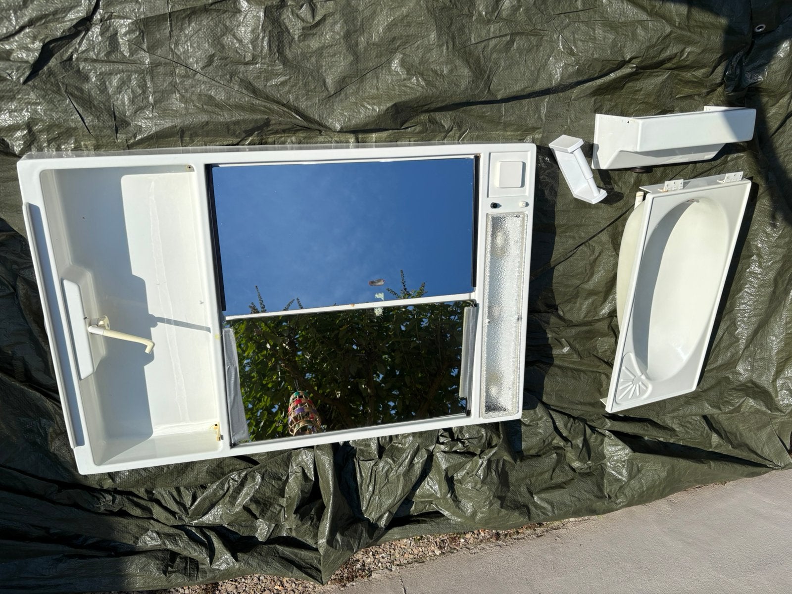 Wasbak met wandmeubel voor toilet caravan, Caravans en Kamperen, Ophalen, Gebruikt