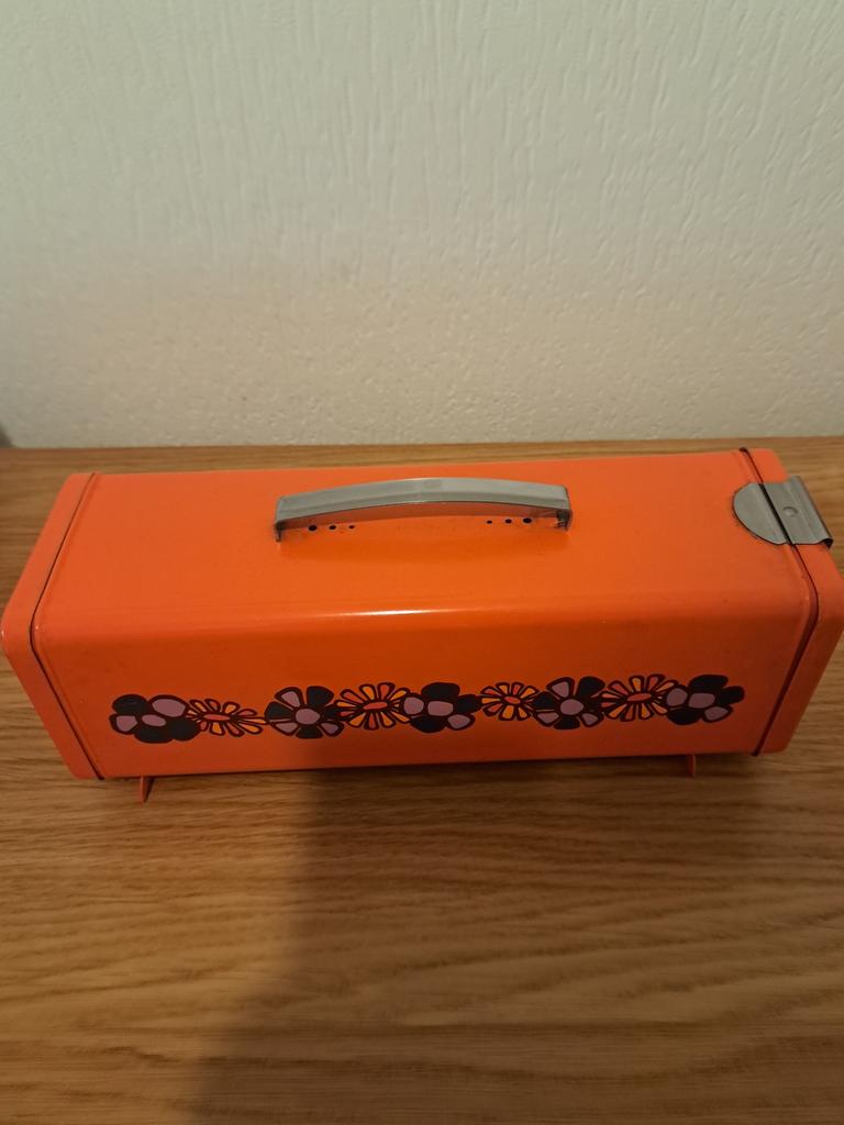 Oude oranje peperkoek box of cake box, Ophalen, Gebruikt, Overige, Overige merken