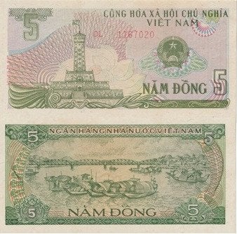 VIETNAM 1985 5 dong #92 UNC, Verzenden, Zuidoost-Azië, Los biljet