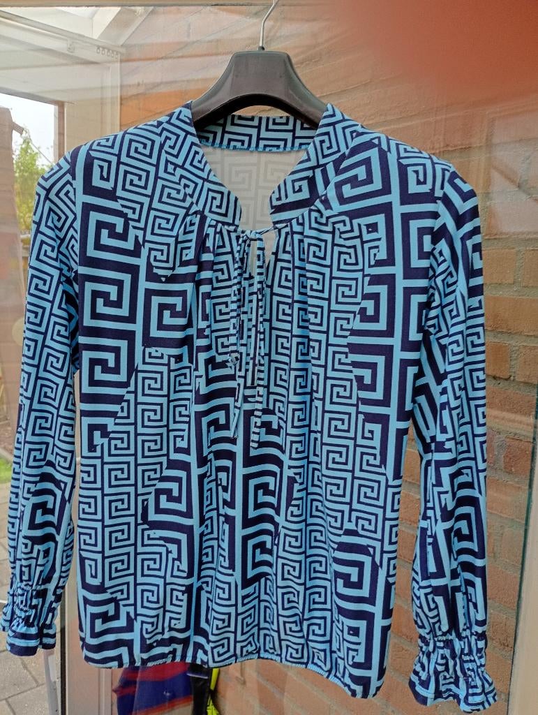 leuke BLOUSE m. L, Ophalen of Verzenden, Zo goed als nieuw, Maat 42/44 (L), Blauw