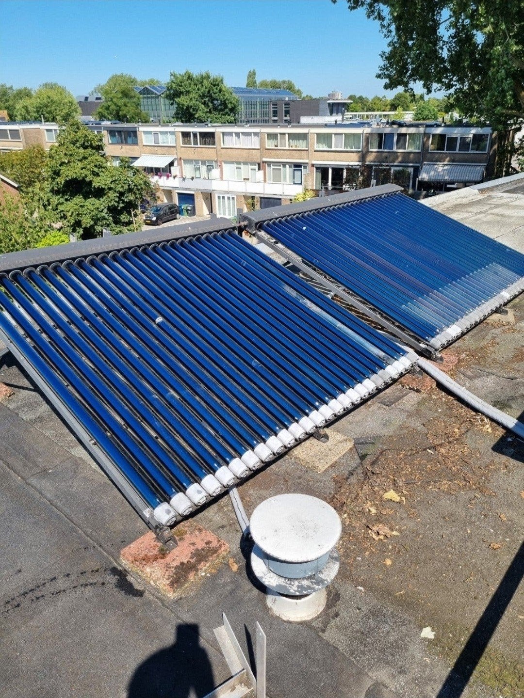 Zonneboiler met 30 en 25  heatpipes c.a. 10m2, Ophalen, Gebruikt, Boiler, 6 t/m 10 jaar oud