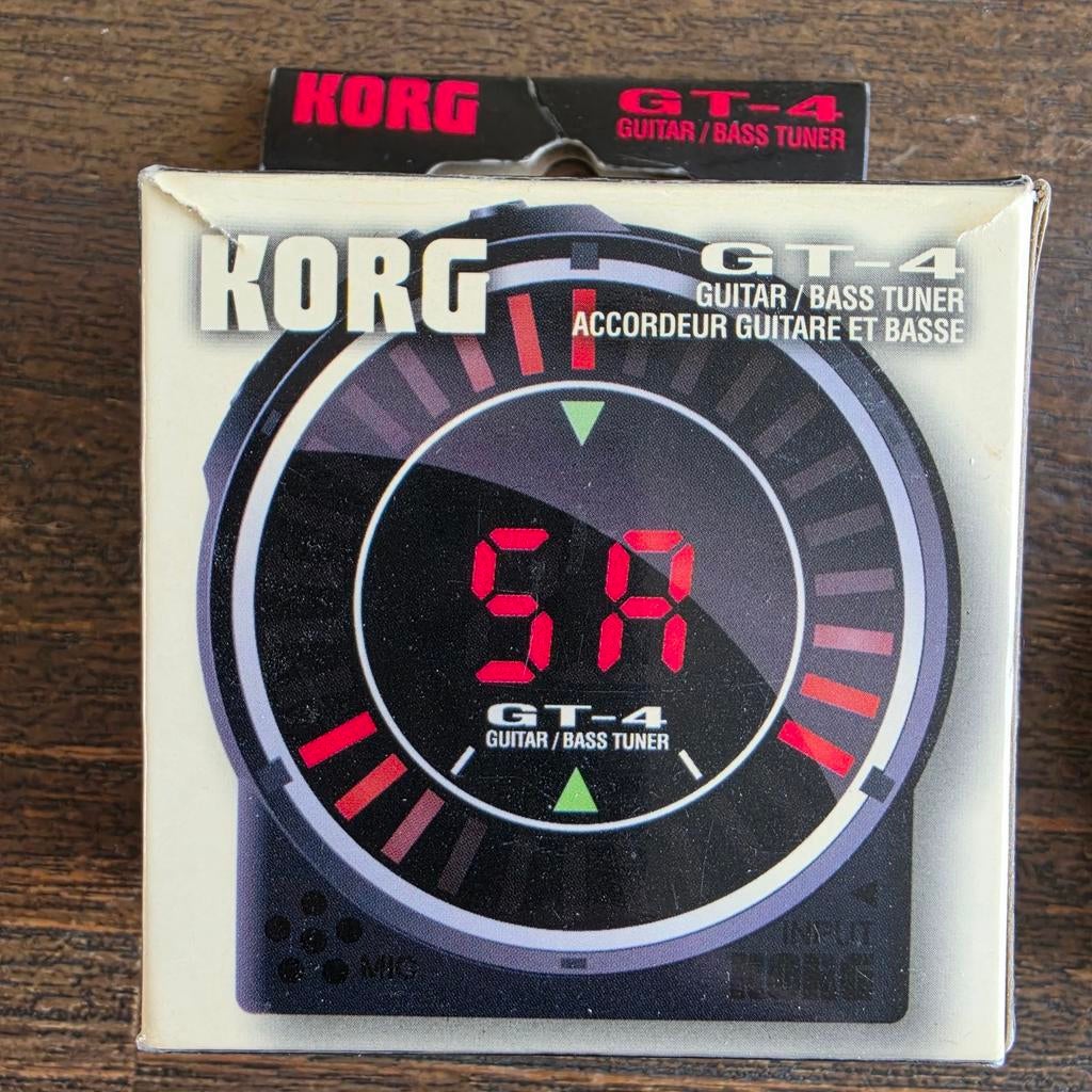 Korg GT-4 Digitale Gitaar & Bas Tuner - Strobe Design, Ophalen of Verzenden, Gebruikt, Akoestische gitaar