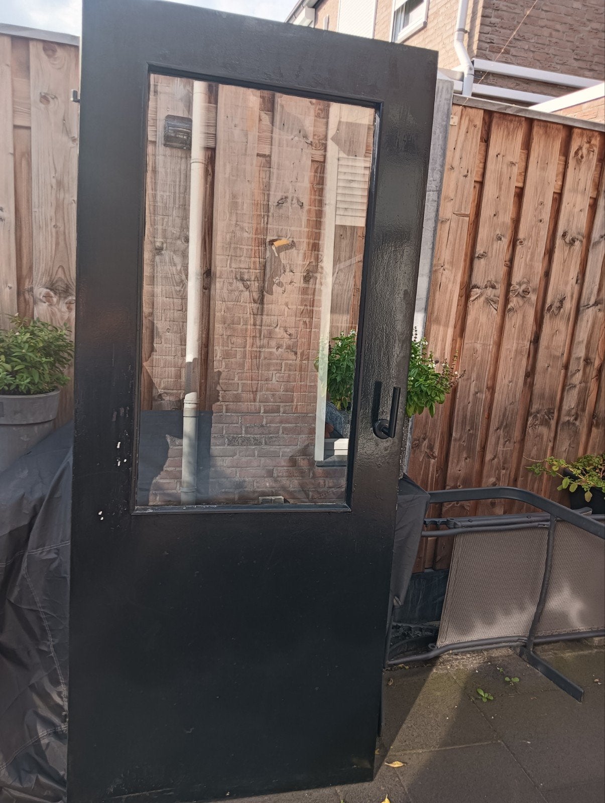 Opknapper binnendeur opdek links met glas, Ophalen, Gebruikt, 80 tot 100 cm, Binnendeur