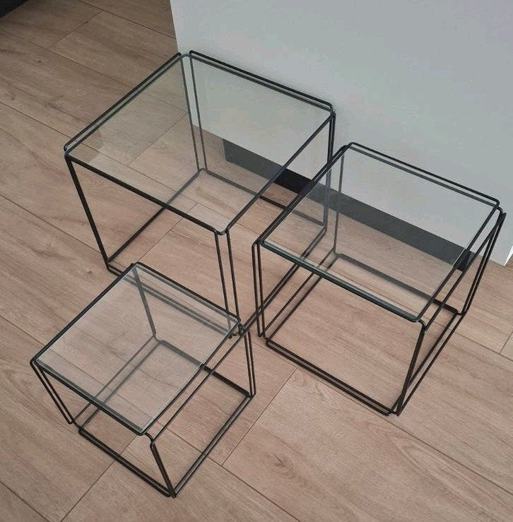 Max Sauze Vintage Isocele Nesttafels Jaren 70 Bijzettafel 3x, Minder dan 45 cm, Minder dan 55 cm, Gebruikt, Ophalen of Verzenden