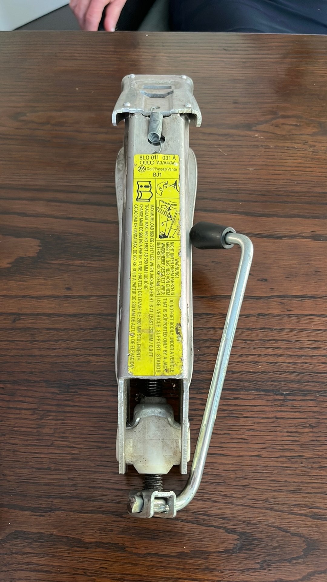 Originele VW krik, Ophalen, Zo goed als nieuw, Manueel, Schaarkrik