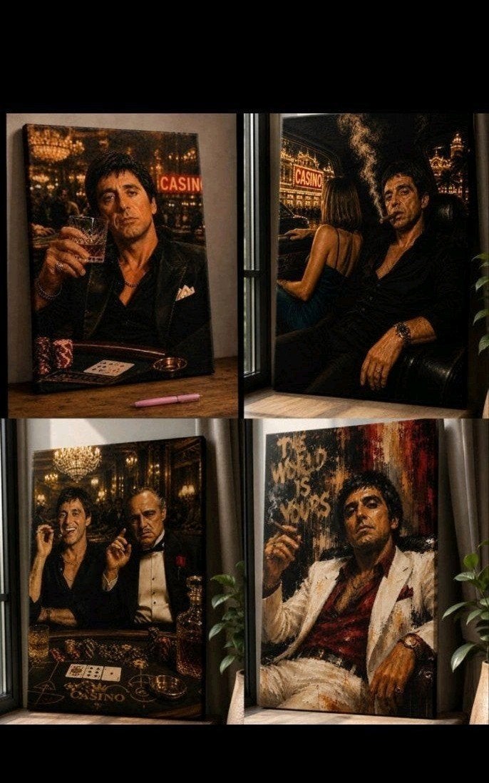 3 stuks nieuw Scarface schilderijen - Al Pacino kunst, Antiek en Kunst, Ophalen of Verzenden