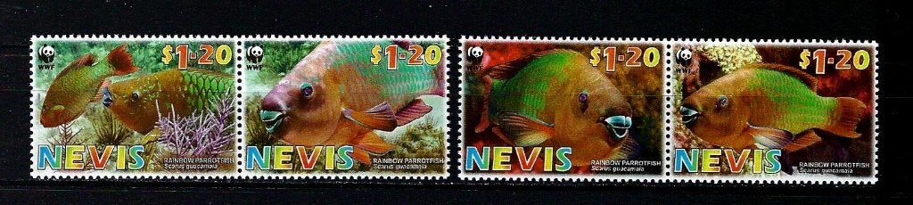 WWF Nevis uit 2007 Postfris (vissen), Ophalen of Verzenden, Postfris, Dier of Natuur