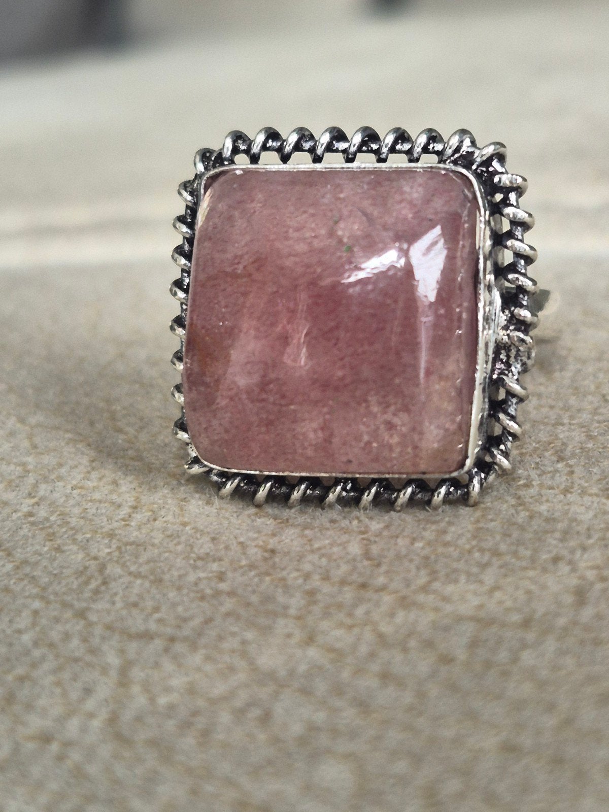Nieuwe Zilveren 925 Ring met Roze Jaspis jasper Maat 18.5, Sieraden, Tassen en Uiterlijk, Ringen, 18 tot 19, Nieuw, Ophalen of Verzenden