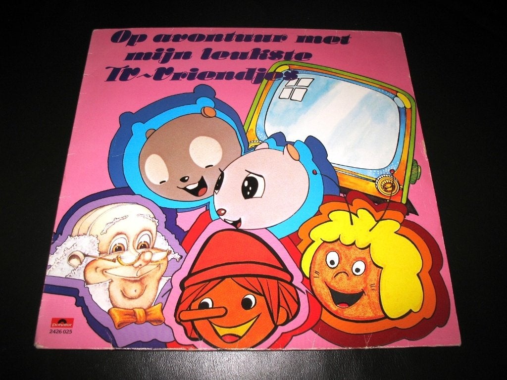 LP Kinderliedjes Op avontuur met mijn leukste TV-vriendjes, Cd's en Dvd's, Vinyl | Kinderen en Jeugd, Ophalen of Verzenden, Gebruikt