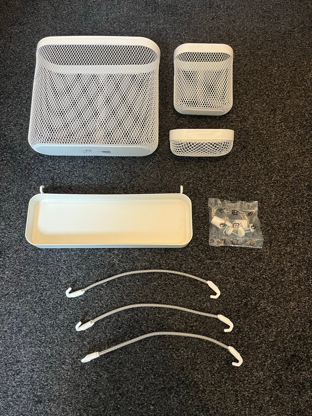 IKEA Skadis accessoires: opbergmanden, plank, elastiek, Nieuw, Ophalen of Verzenden, Wit, Metaal
