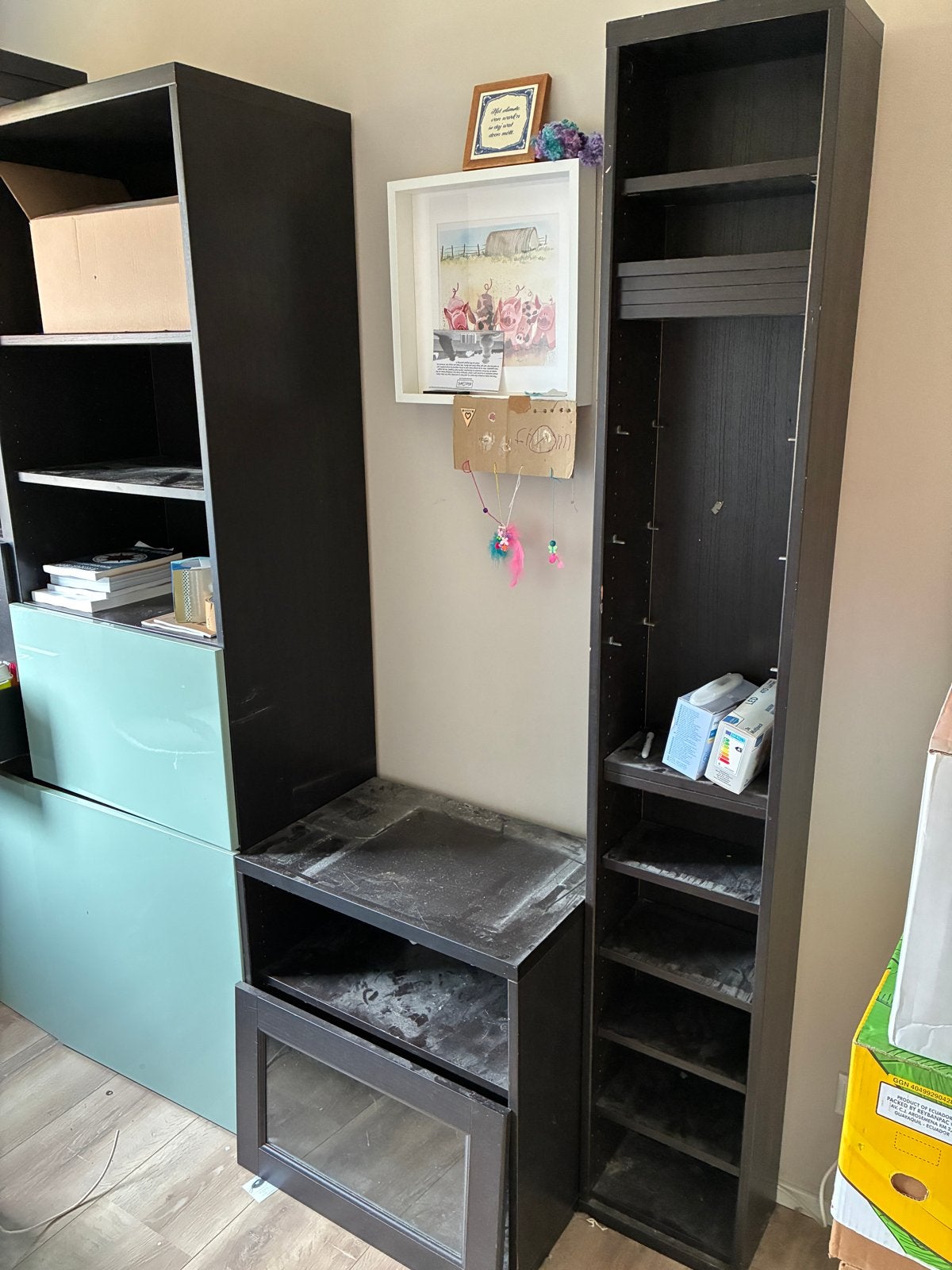 IKEA Besta CD-kast en laag kastje met vitrine voor platen, Ophalen, Gebruikt, 50 tot 100 cm, 150 tot 200 cm