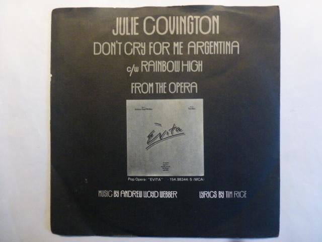 Julie Covington. Don 't crij for me Argentina./ Rainbow high, Gebruikt, 7 inch, Single, Ophalen of Verzenden