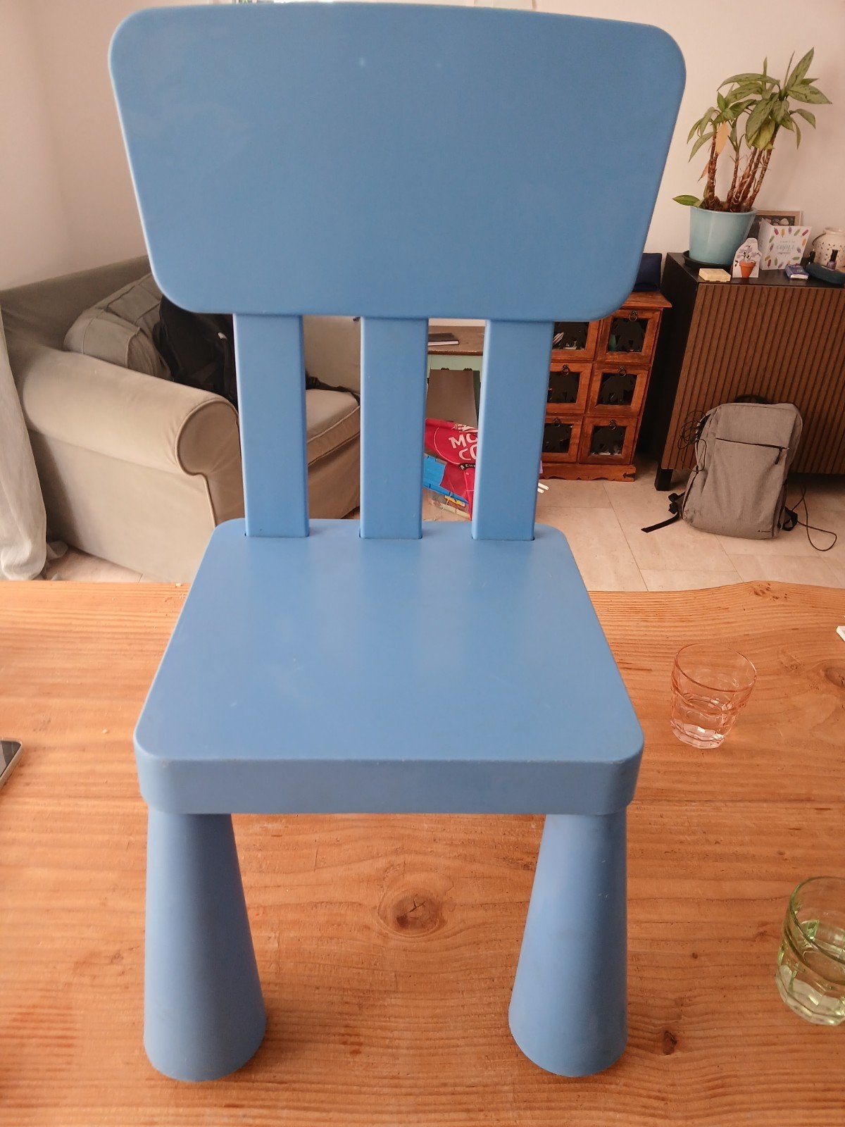 Blauwe kinderstoel mammut ikea, Ophalen, Gebruikt, Stoel(en)