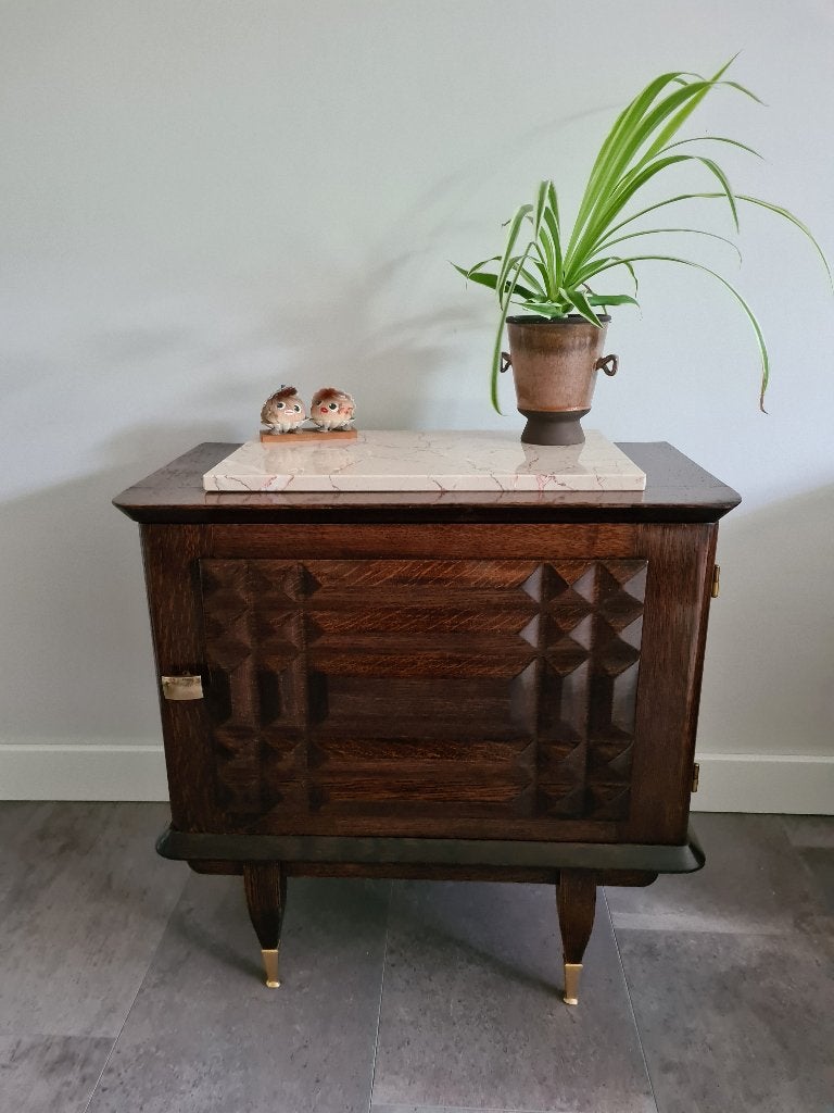Charles Dudouyt Frans Art Deco kastje Marmer retro vintage, Antiek en Kunst, Ophalen of Verzenden