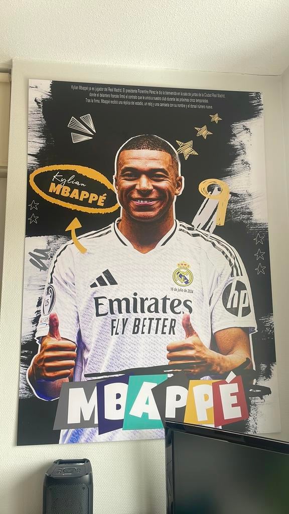 Grote plaat 1.00x1.40 van mbappe, Ophalen, Zo goed als nieuw
