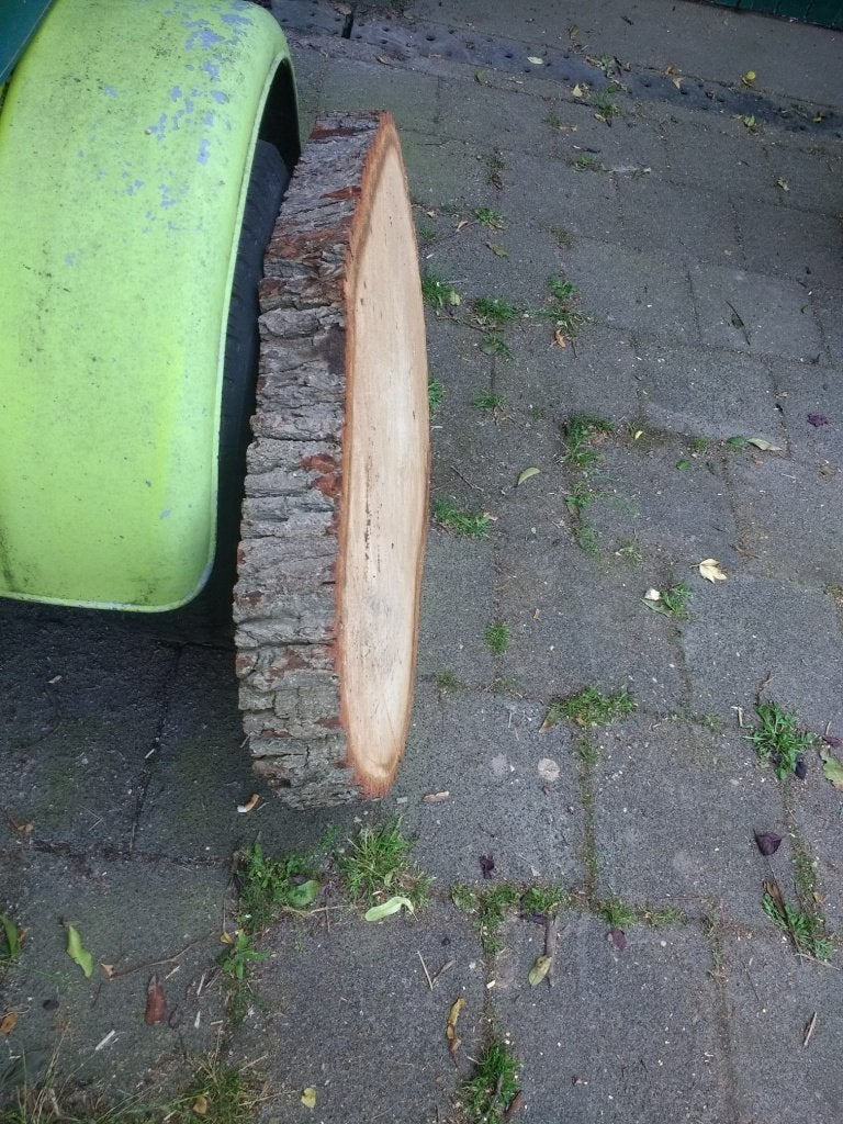 boomstam schijven 100cm, Doe-het-zelf en Verbouw, Hout en Planken, Ophalen, Eiken, Plank, 50 mm of meer