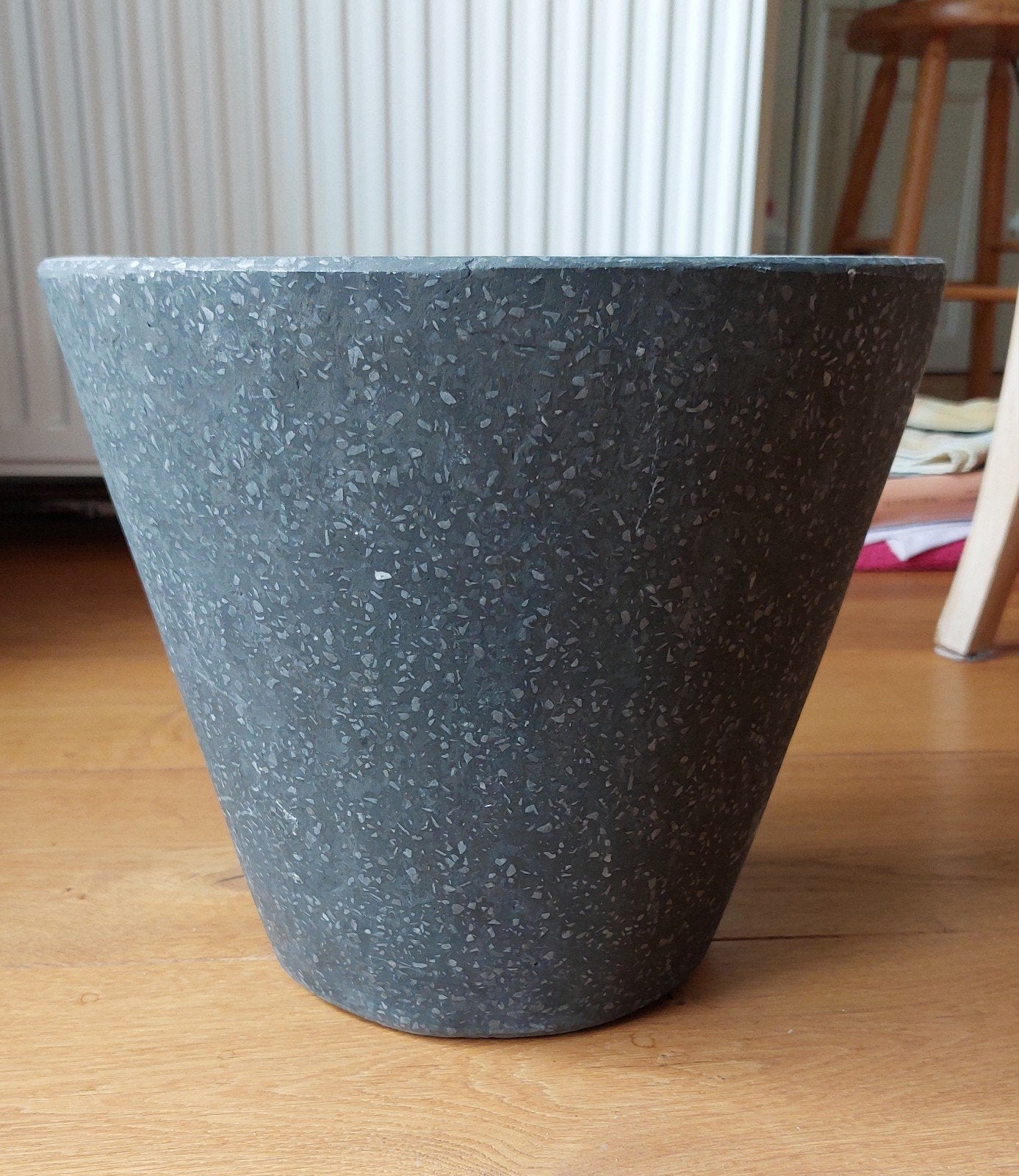 Zware granieten bloempotten, grijs, 3 stuks, Rond, Binnen, Minder dan 40 cm, Ophalen