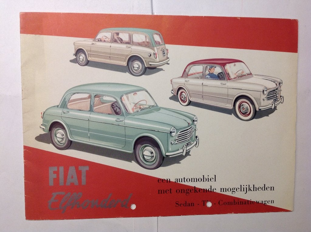 Fiat 1100-103 folder NL 14 blz 1953, Ophalen of Verzenden, Zo goed als nieuw, Overige merken