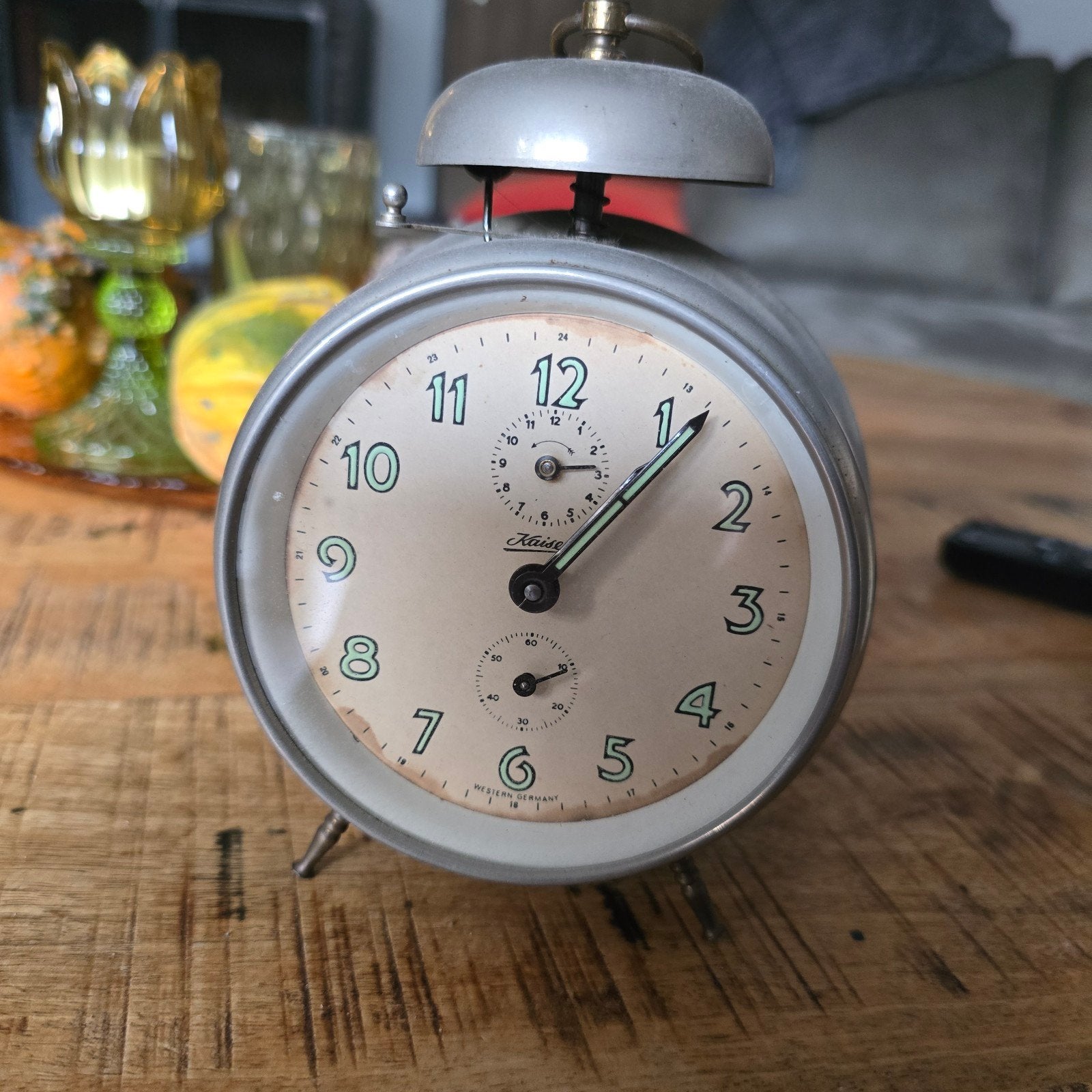 vintage Kaiser werkende wekker jaren 50/60, Witgoed en Apparatuur, Ophalen of Verzenden, Gebruikt, Analoog
