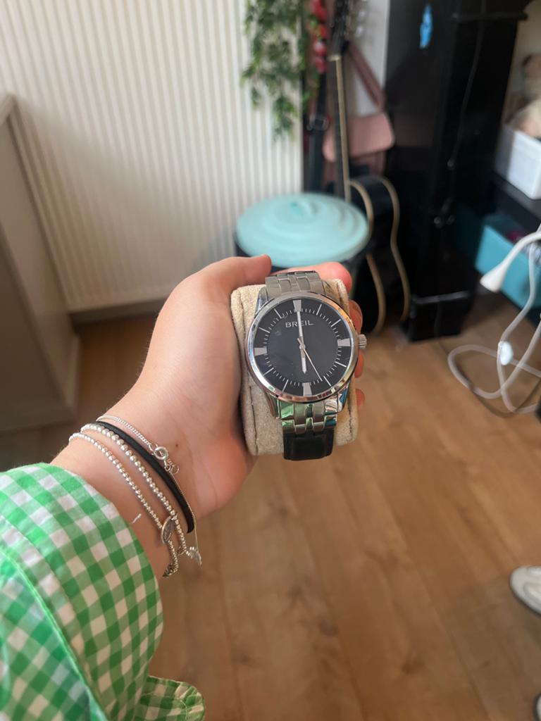 Breil herenhorloge - Zwart met zilveren accenten, Ophalen of Verzenden, Staal, Polshorloge