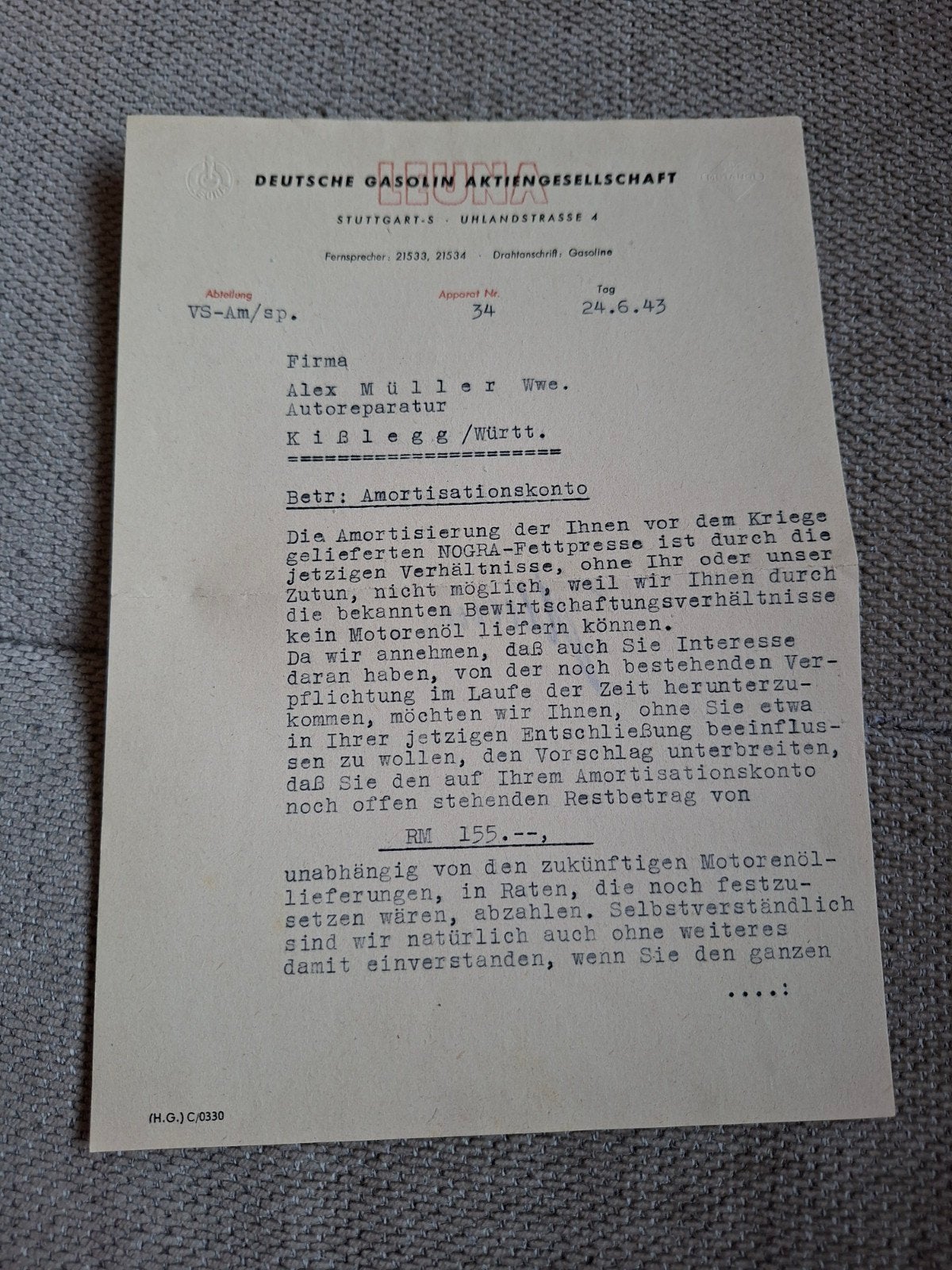 ww2 wo2 Duitse afbetaling brief, Ophalen of Verzenden, Duitsland, Foto of Poster